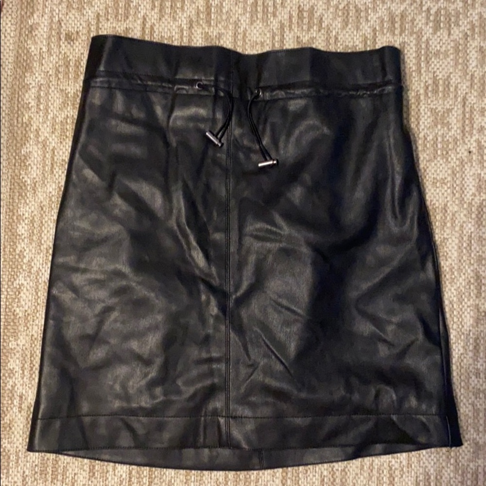 High Waisted Black Faux Leather Skirt Size 4